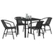 Set de masă pentru grădină 5 pcs Negru Rattan poli - WALTI WALTI