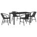 Set de masă pentru grădină 5 pcs Negru Rattan poli - WALTI WALTI