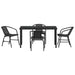 Set de masă pentru grădină 5 pcs Negru Rattan poli - WALTI WALTI