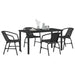 Set de masă pentru grădină 5 pcs Negru Rattan poli - WALTI WALTI