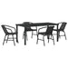 Set de masă pentru grădină 5 pcs Negru - WALTI WALTI