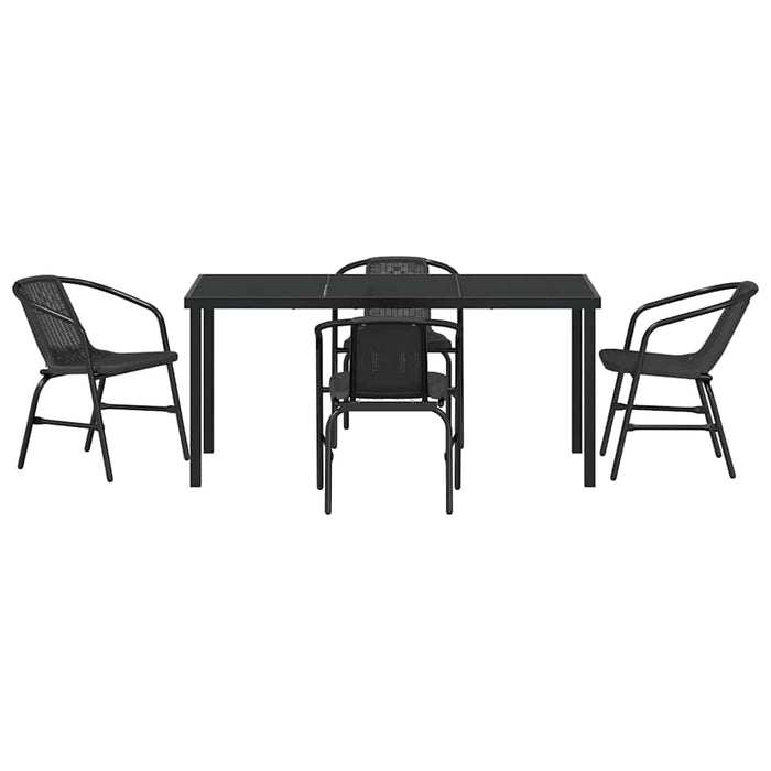 Set de masă pentru grădină 5 pcs Negru - WALTI WALTI