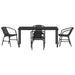 Set de masă pentru grădină 5 pcs Negru - WALTI WALTI