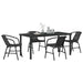Set de masă pentru grădină 5 pcs Negru - WALTI WALTI