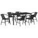Set de masă pentru grădină 7 pcs Negru - WALTI WALTI