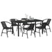 Set de masă pentru grădină 7 pcs Negru - WALTI WALTI