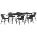 Set de masă pentru grădină 7 pcs Negru - WALTI WALTI