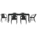 Set de masă pentru grădină 7 pcs Negru - WALTI WALTI