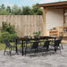 Set de masă pentru grădină 9 pcs Negru - WALTI WALTI