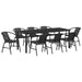 Set de masă pentru grădină 9 pcs Negru - WALTI WALTI