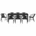 Set de masă pentru grădină 9 pcs Negru - WALTI WALTI