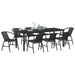 Set de masă pentru grădină 9 pcs Negru - WALTI WALTI