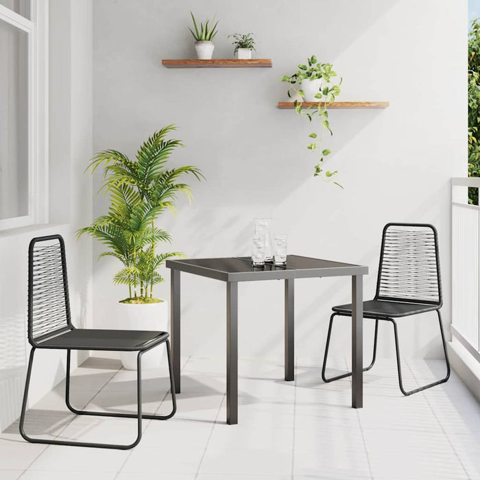 Scaune exterioare negre 3 pcs Negru 80 x 80 x 73 cm - WALTI WALTI