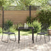 Scaune exterioare negre 3 pcs Negru 80 x 80 x 73 cm - WALTI WALTI