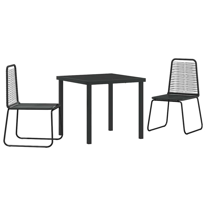 Scaune exterioare negre 3 pcs Negru 80 x 80 x 73 cm - WALTI WALTI