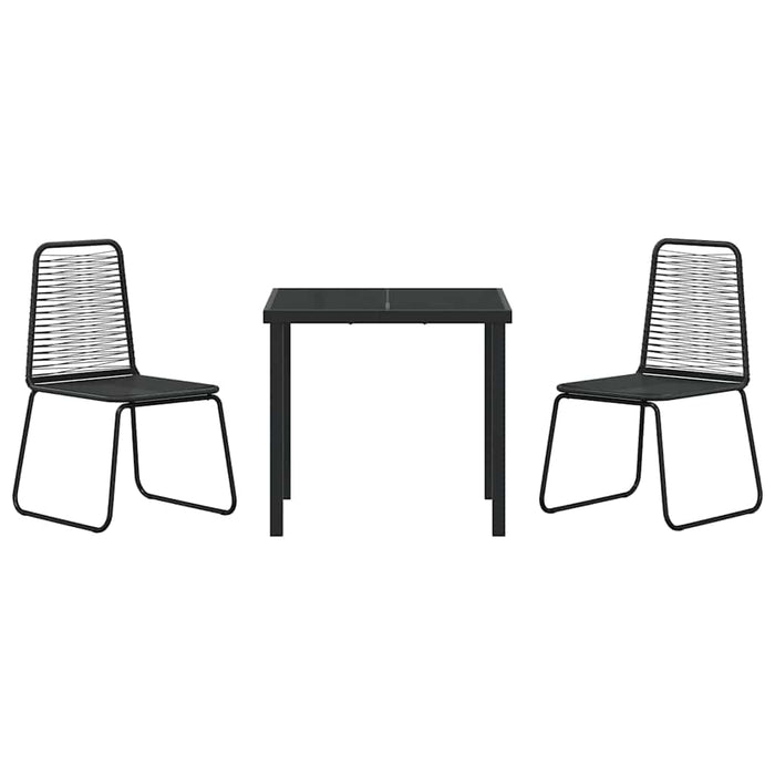 Scaune exterioare negre 3 pcs Negru 80 x 80 x 73 cm - WALTI WALTI