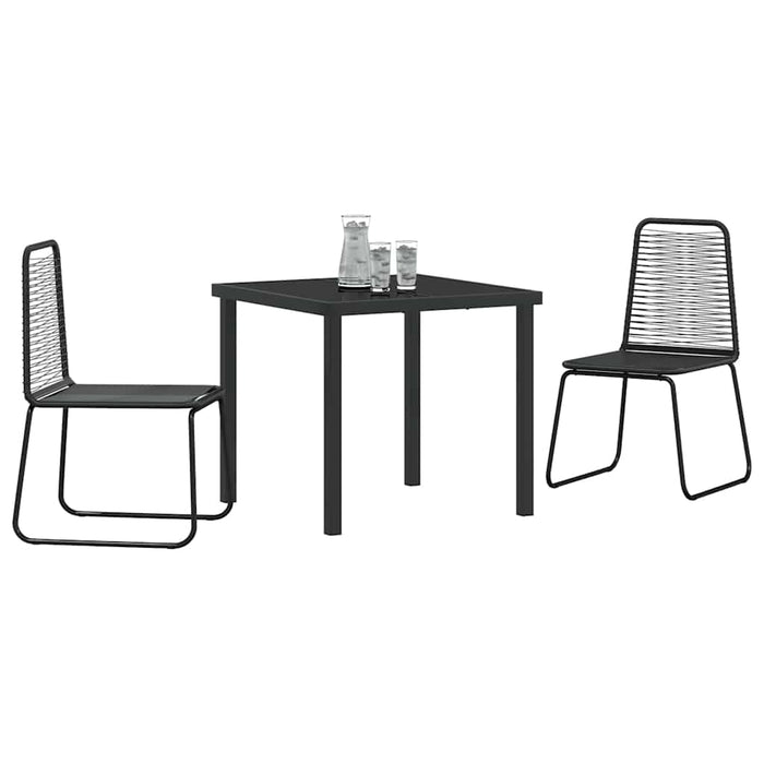 Scaune exterioare negre 3 pcs Negru 80 x 80 x 73 cm - WALTI WALTI