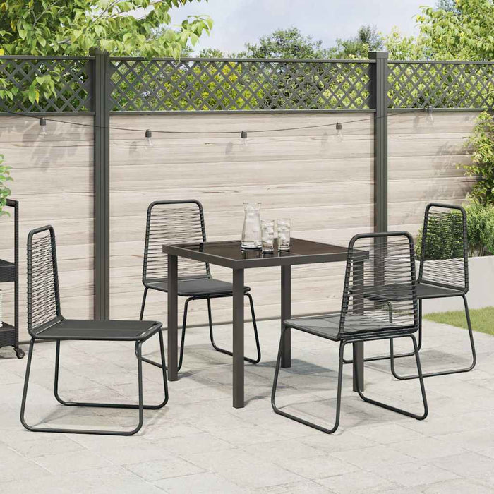 Set de masă pentru grădină 5 pcs Negru - WALTI WALTI