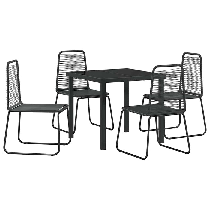 Set de masă pentru grădină 5 pcs Negru - WALTI WALTI
