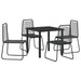 Set de masă pentru grădină 5 pcs Negru - WALTI WALTI