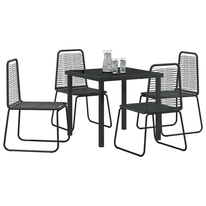 Set de masă pentru grădină 5 pcs Negru - WALTI WALTI