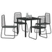 Set de masă pentru grădină 5 pcs Negru - WALTI WALTI