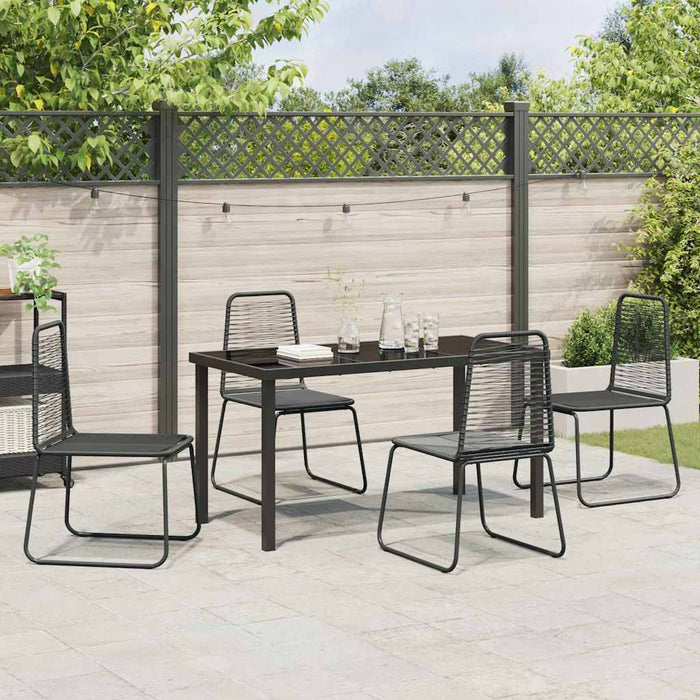 Set de masă pentru grădină 5 pcs Negru WALTI