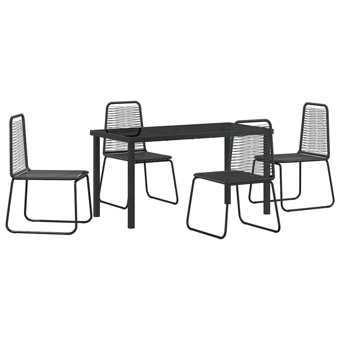 Set de masă pentru grădină 5 pcs Negru WALTI