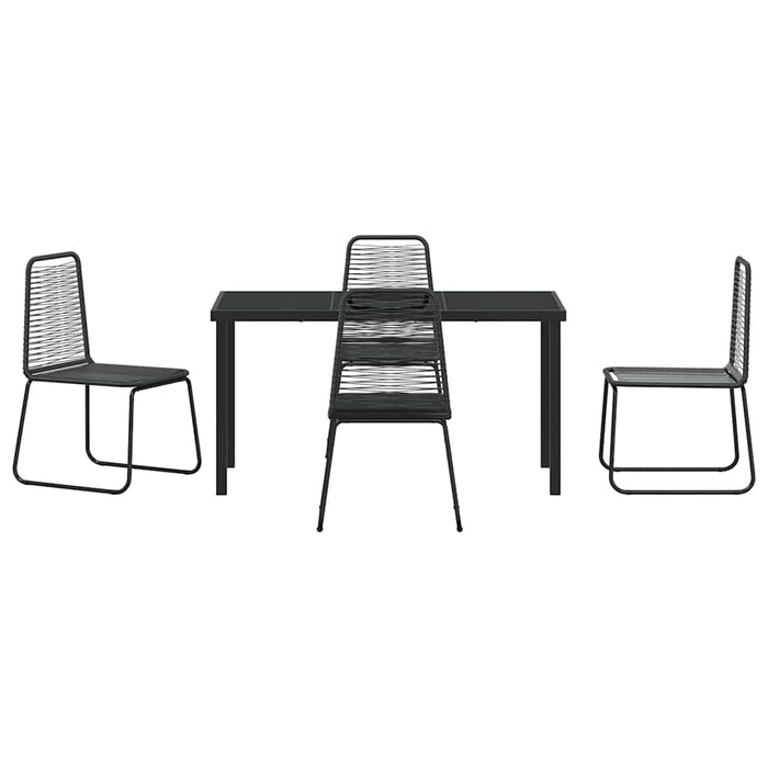 Set de masă pentru grădină 5 pcs Negru WALTI