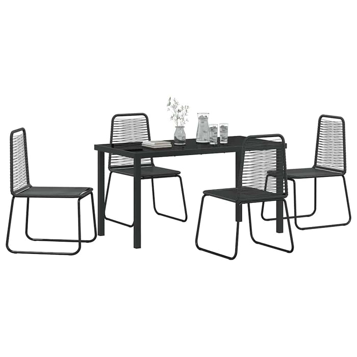 Set de masă pentru grădină 5 pcs Negru WALTI