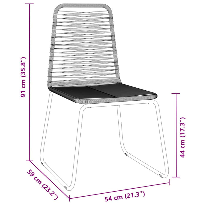 Set de masă pentru grădină 5 pcs Negru WALTI