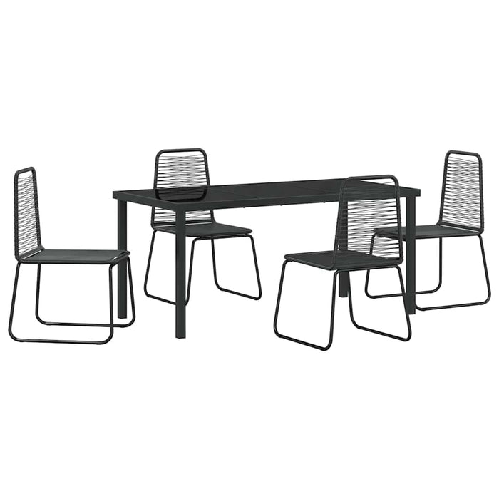 Set de masă pentru grădină 5 pcs Negru - WALTI WALTI