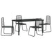Set de masă pentru grădină 5 pcs Negru - WALTI WALTI