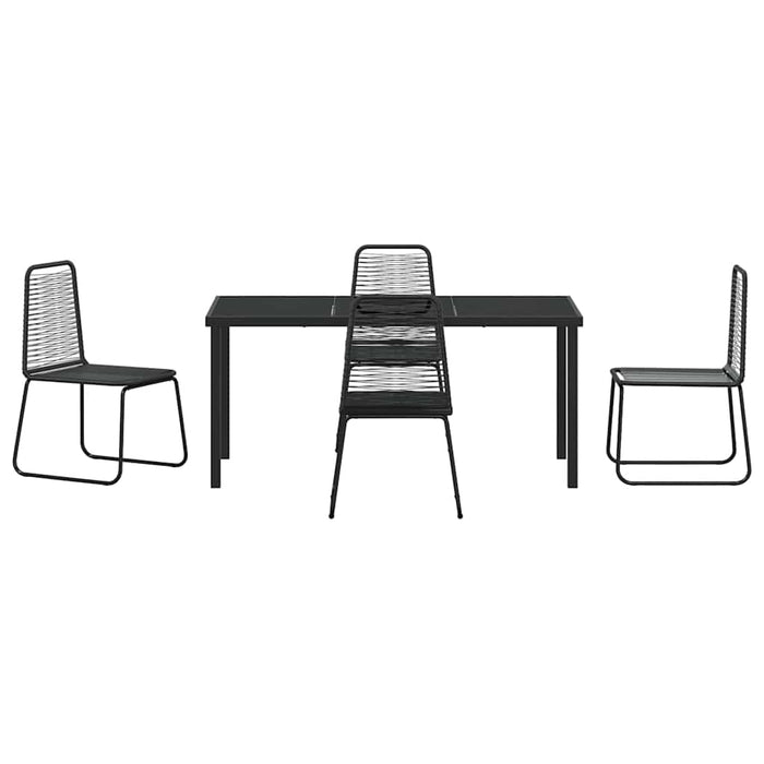 Set de masă pentru grădină 5 pcs Negru - WALTI WALTI