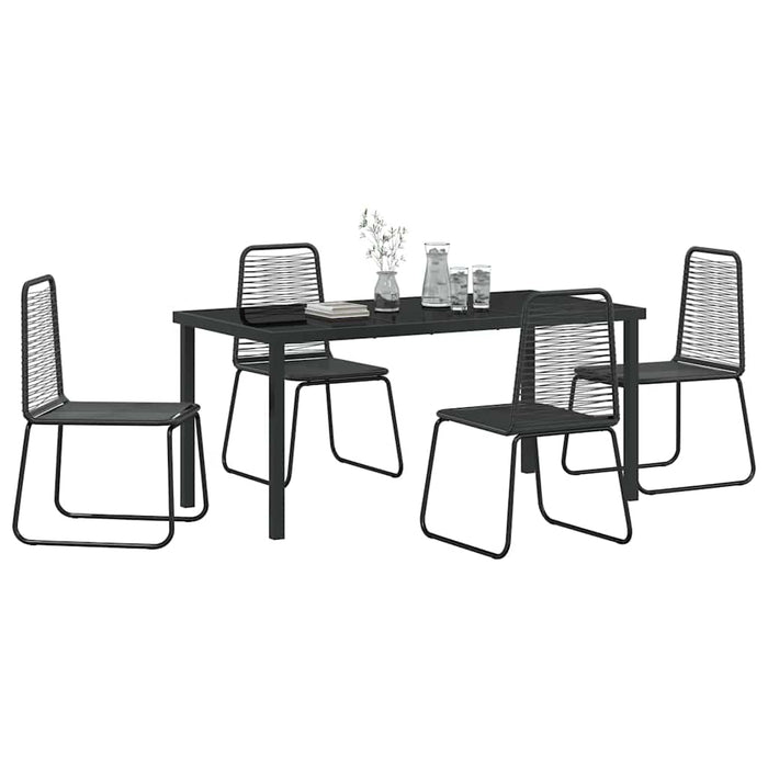 Set de masă pentru grădină 5 pcs Negru - WALTI WALTI