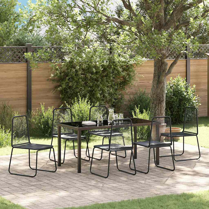 Set de masă pentru grădină 7 pcs Negru - WALTI WALTI