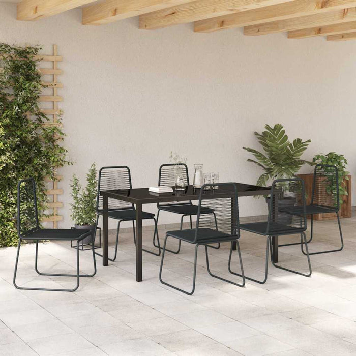 Set de masă pentru grădină 7 pcs Negru - WALTI WALTI
