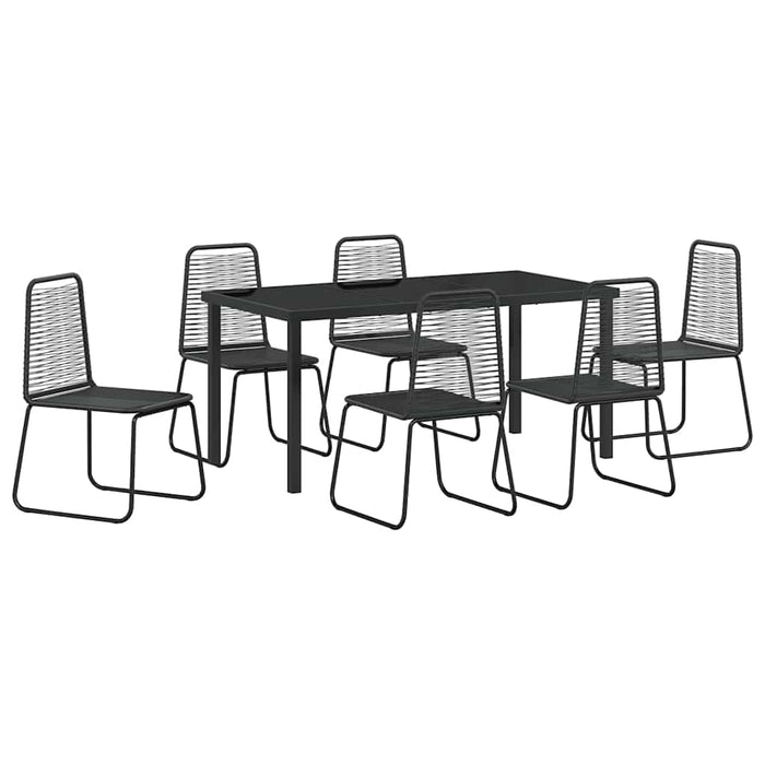 Set de masă pentru grădină 7 pcs Negru - WALTI WALTI