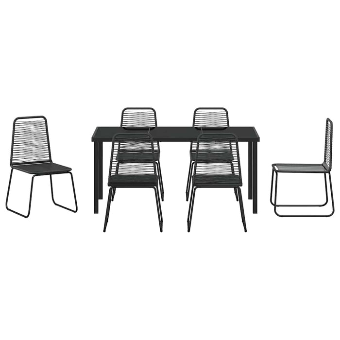 Set de masă pentru grădină 7 pcs Negru - WALTI WALTI