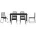 Set de masă pentru grădină 7 pcs Negru - WALTI WALTI
