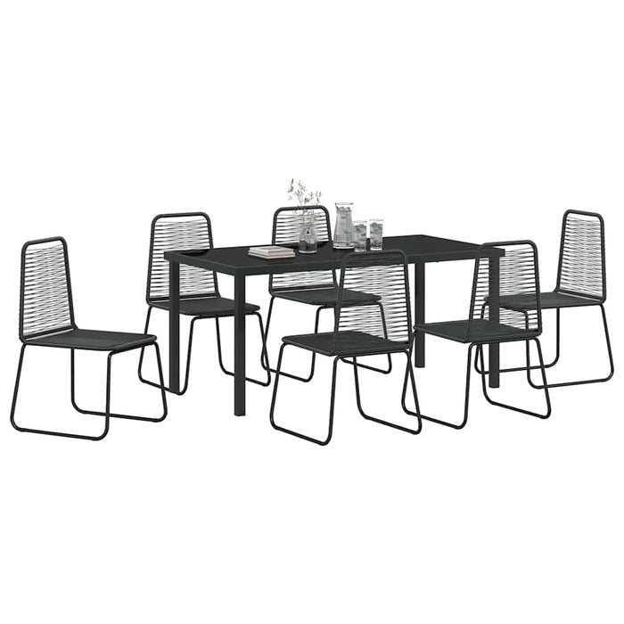 Set de masă pentru grădină 7 pcs Negru - WALTI WALTI