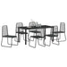 Set de masă pentru grădină 7 pcs Negru - WALTI WALTI
