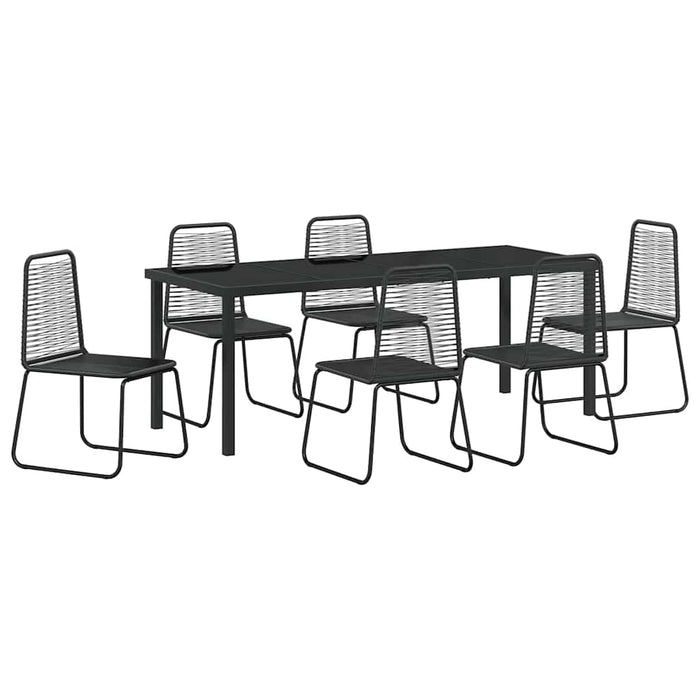 Set de masă pentru grădină 7 pcs Negru WALTI