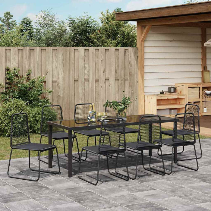 Set de masă pentru grădină 9 pcs Negru WALTI