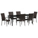 Set de masă pentru grădină 7 pcs Maro Oțel vopsit electrostatic - WALTI WALTI