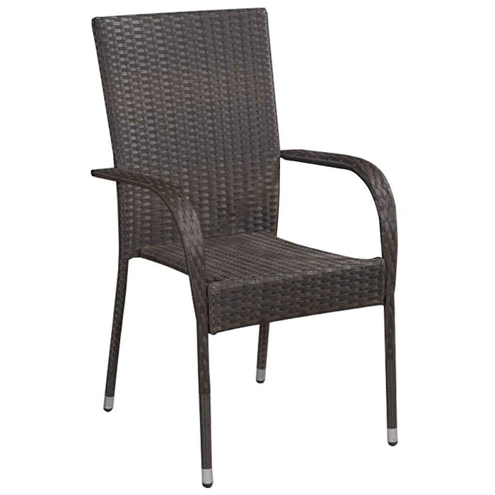Set de masă pentru grădină 5 pcs Maro Oțel vopsit electrostatic - WALTI WALTI