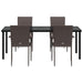 Set de masă pentru grădină 5 pcs Maro Oțel vopsit electrostatic - WALTI WALTI