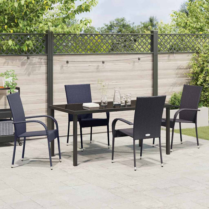 Set de masă pentru grădină 5 pcs Negru - WALTI WALTI