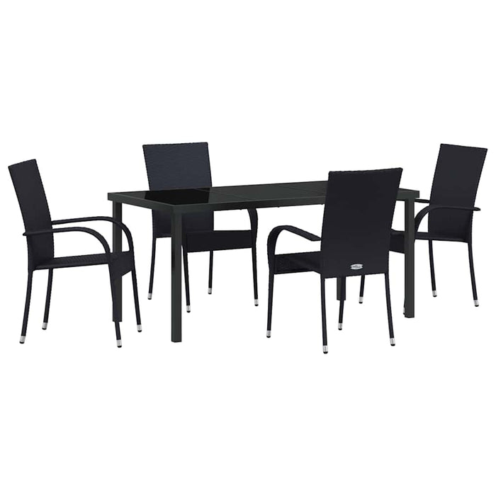 Set de masă pentru grădină 5 pcs Negru - WALTI WALTI