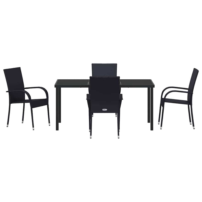 Set de masă pentru grădină 5 pcs Negru - WALTI WALTI